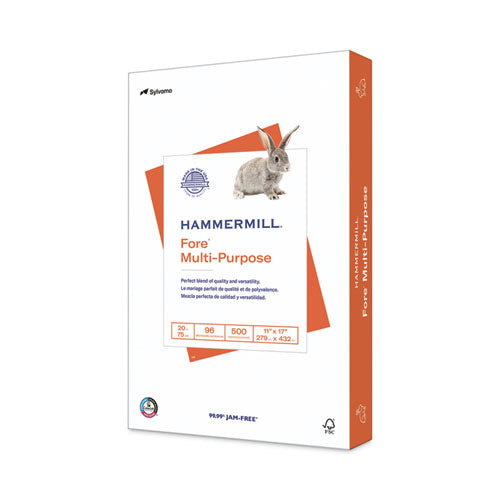 Image of Hammermill® 10319-2 Fore Multipurpose Print Paper, 96 Bright, 20 lb Bond Weight, 11 x 17, White, 500/Ream