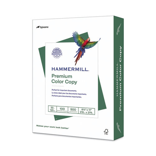 Image of Hammermill® 10263-0 Premium Color Copy Print Paper, 100 Bright, 32 lb Bond Weight, 8.5 x 11, Photo White, 500/Ream