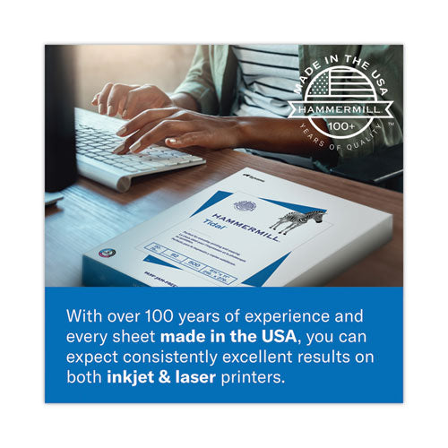 Image of Hammermill® 16200-8 Tidal Print Paper, 92 Bright, 20 lb Bond Weight, 8.5 x 11, White, 500 Sheets/Ream, 10 Reams/Carton