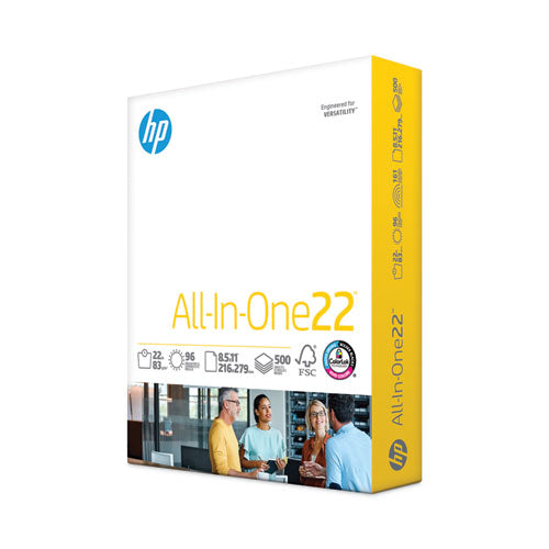 Image of HP Papers All-In-One22 Paper, 96 Bright, 22-lb Bond Weight, 8.5 x 11, White, 500/Ream