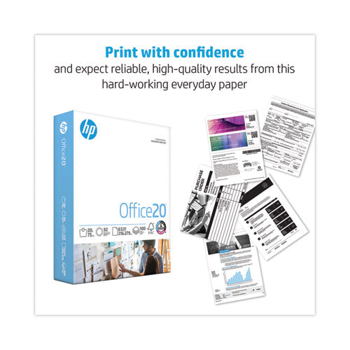 Image of HP Papers 11210-1 Office20 Paper, 92 Bright, 20 lb Bond Weight, 8.5 x 11, White, 500 Sheets/Ream, 10 Reams/Carton
