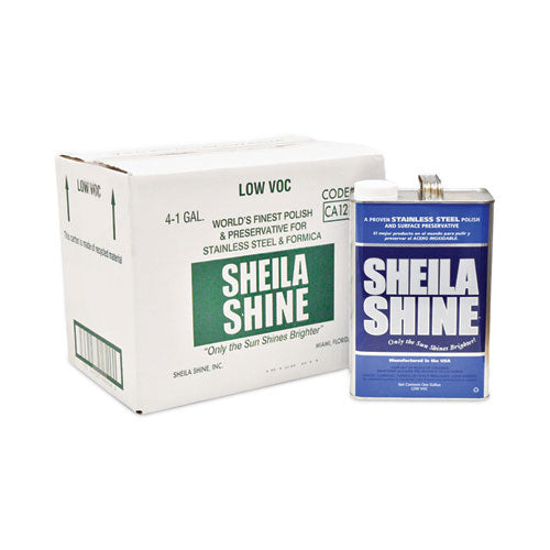 Image of Sheila Shine SSCA128 Low Voc Stainless Steel Cleaner And Polish, 1 Gal Can, 4/carton