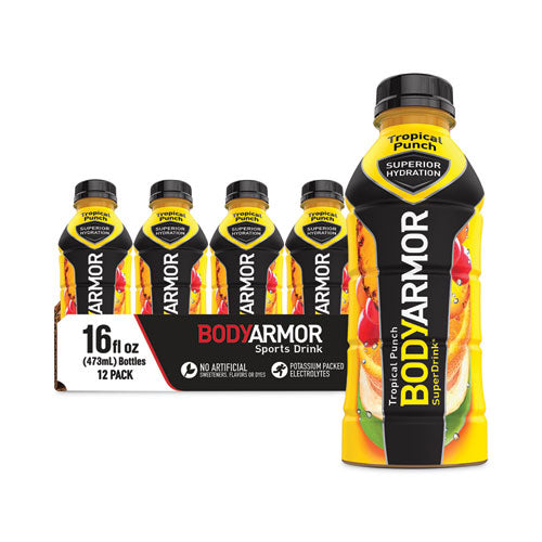 Image of BodyArmor 100008-1.4 SuperDrink Sports Drink, Tropical Punch, 16 oz Bottle, 12/Pack