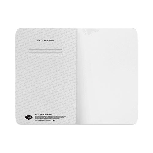 Image of Denik LFC1138L Classic Layflat Softcover Notebook, Mushroom Artwork, Medium/College Rule, Navy Blue/Multicolor Cover, (72) 8 x 5 Sheets