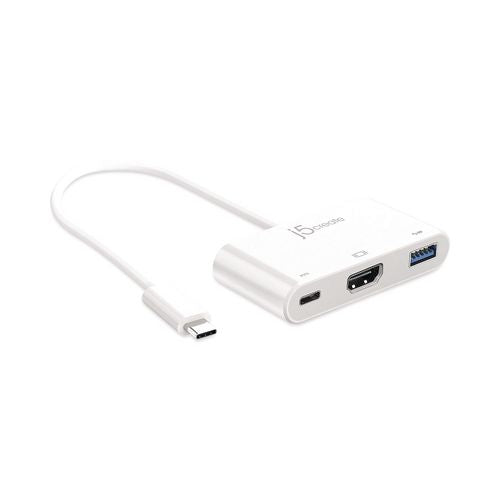 Image of j5create® JCA379 USB-C to HDMI/USB Adapter, 7.87", White