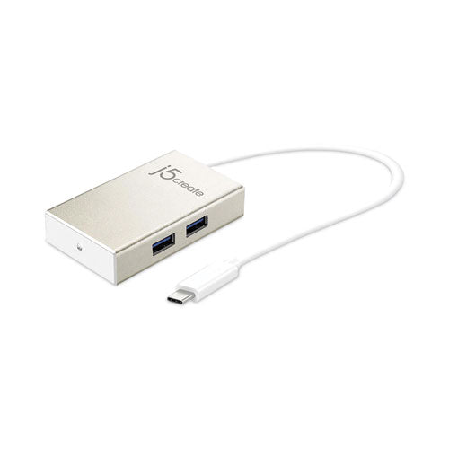 Image of j5create® JCH343US USB-C Hub, 4 Ports, Silver