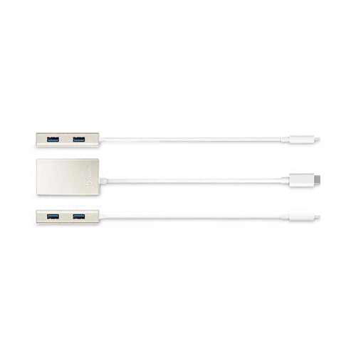 Image of j5create® JCH343US USB-C Hub, 4 Ports, Silver