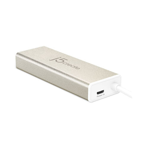 Image of j5create® JCH451 USB-C Hub and 4K HDMI, 3 Ports, Silver