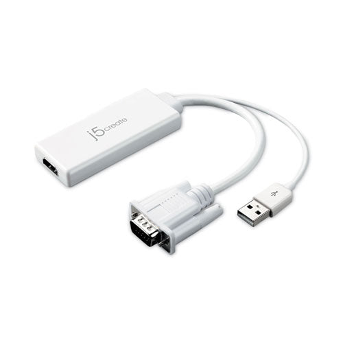 Image of j5create® JDA214 VGA to HDMI Video Audio Adapter, White
