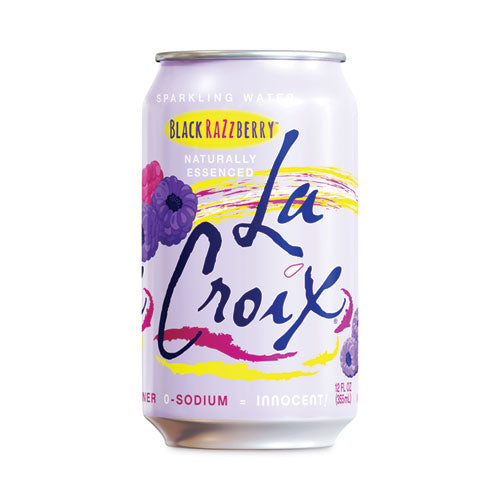 Image of LaCroix® NAV40112 Sparkling Water, Black Razzberry, 12 oz Can, 12 Cans/Pack, 2 Packs/Carton