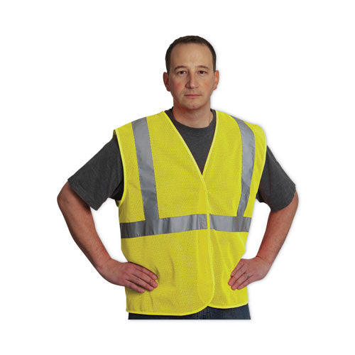 Image of PIP 302-MVGZLY-2X Zipper Safety Vest, 2X-Large, Hi-Viz Lime Yellow