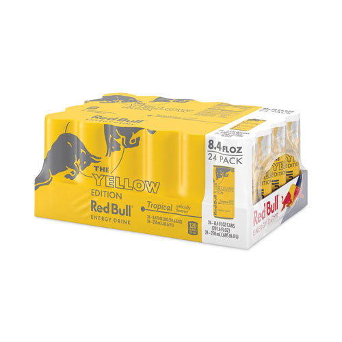 Image of Red Bull® RBD28162 The Yellow Edition Tropical Energy Drink, Tropical Punch, 8.4 oz Can, 24/Carton