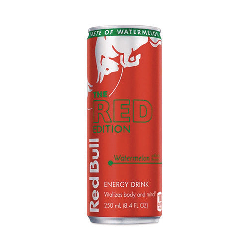 Image of Red BullÂ® The Red Edition Energy Drink, Watermelon, 8.4 oz Can, 24/Carton