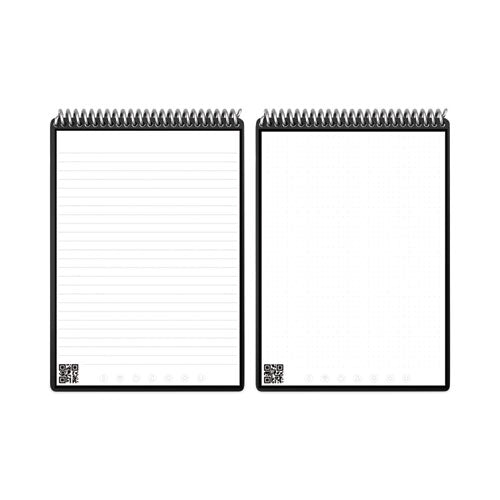 Image of Rocketbook RNLLXM-BLK Flip Smart Notepad, Black Cover, Lined/Dotted Rule, (16) White 8.5 x 11 Sheets