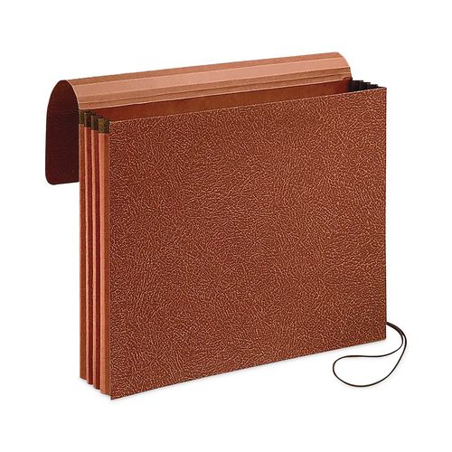 Image of PendaflexÂ® Earthwise by Pendaflex Recycled Expanding Wallet, 5.25" Expansion, 1 Section, Elastic Cord Closure, Legal Size, Redrope