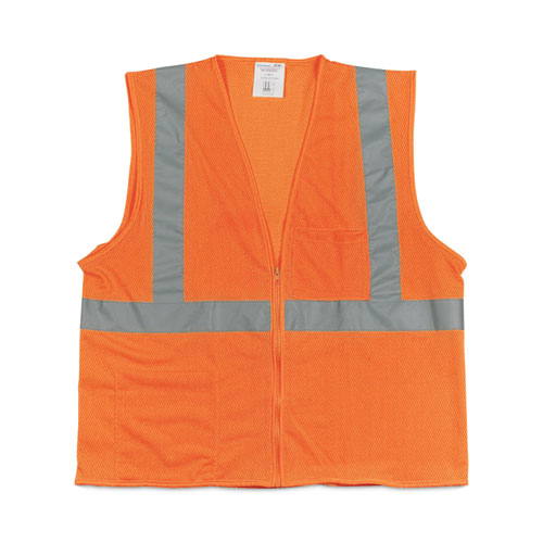 Image of PIP 302-MVGZOR-XL Zipper Safety Vest, X-Large, Hi-Viz Orange
