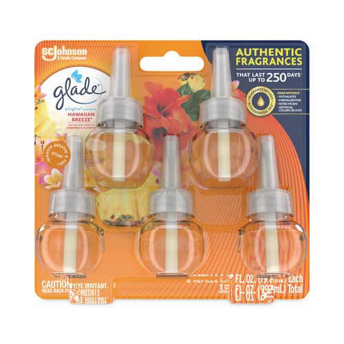 Image of GladeÂ® Plugin Scented Oil Refill, Hawaiian Breeze, 0.67 oz, 5/Pack