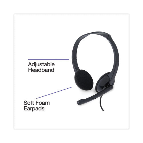 Image of VerbatimÂ® Headset, w/Microphone, Stereo, Adj Headband, Black