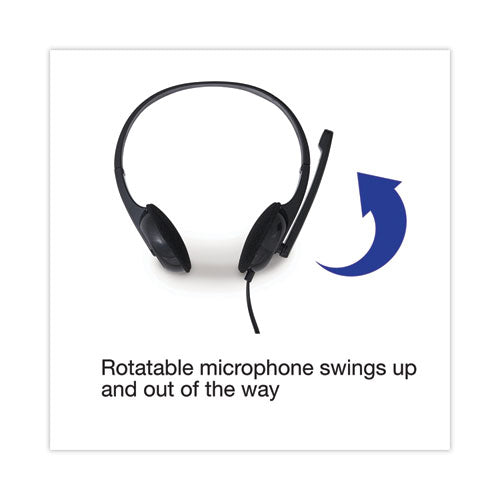Image of VerbatimÂ® Headset, w/Microphone, Stereo, Adj Headband, Black