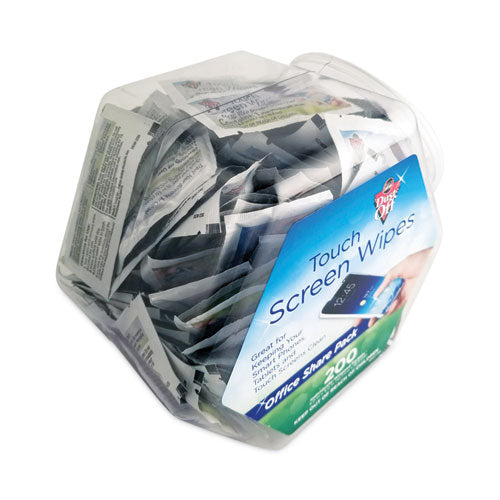 Image of Dust-OffÂ® Touch Screen Wipes, 5 x 6, Citrus, 200 Individual Foil Packets in an Easy Grab Jar