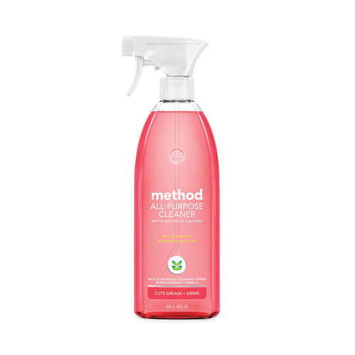 Image of Method® 377540 All Surface Cleaner, Pink Grapefruit, 28 Oz Spray Bottle, 8/carton