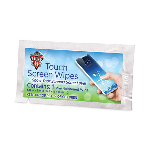 Image of Dust-OffÂ® Touch Screen Wipes, 5 x 6, Citrus, 200 Individual Foil Packets in an Easy Grab Jar