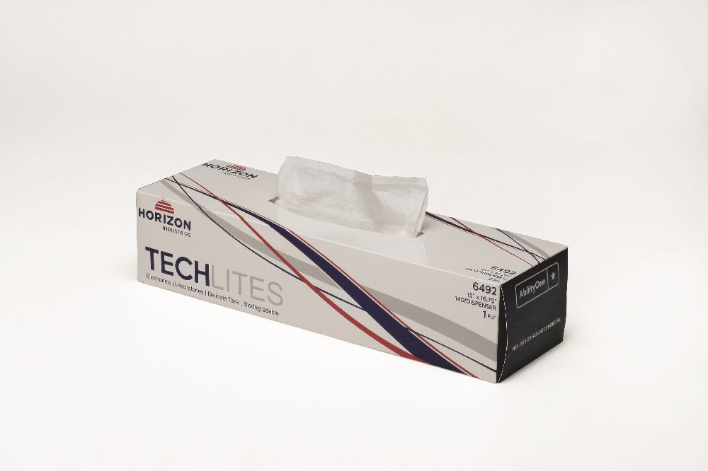 Image of TechLites Paper Towel, Light Duty Wiping, White, 15" x 16-3/4", 140/Package, 1 Package