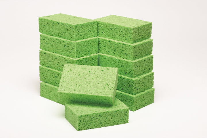 Image of SKILCRAFT® Cellulose Sponge, Coarse-Textured, Uncompressed, 3-5/8" x 5-3/4" x 1-3/4", Green