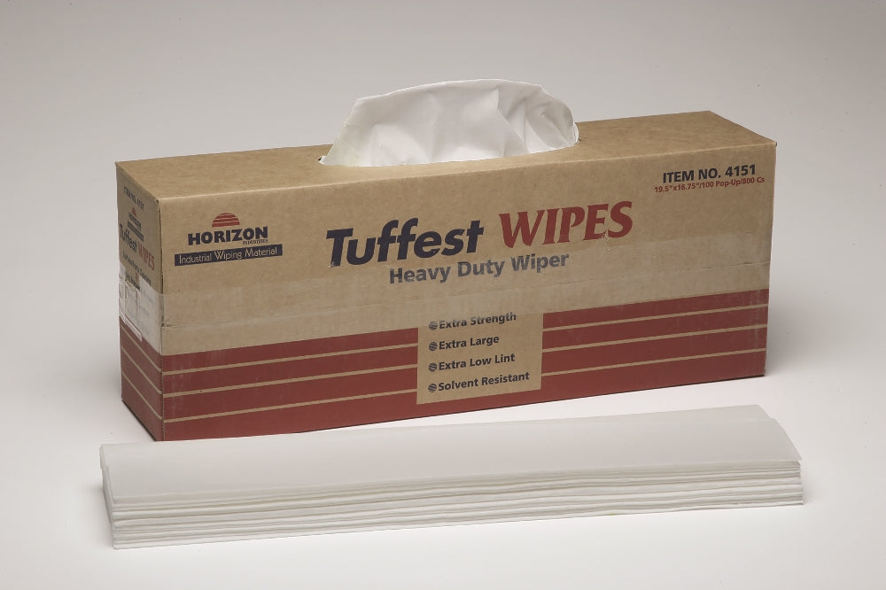 Image of Tuffest Wipes Solvent Cleaning Towel, Heavy Duty, 100/Package, Box of 8