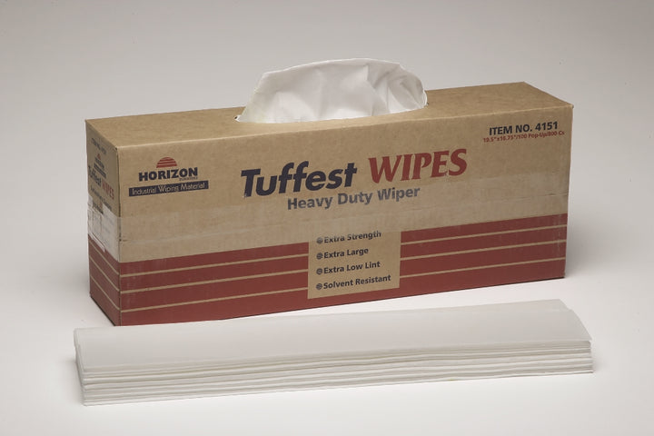 Image of Tuffest Wipes Solvent Cleaning Towel, Heavy Duty, 100/Package, Box of 8