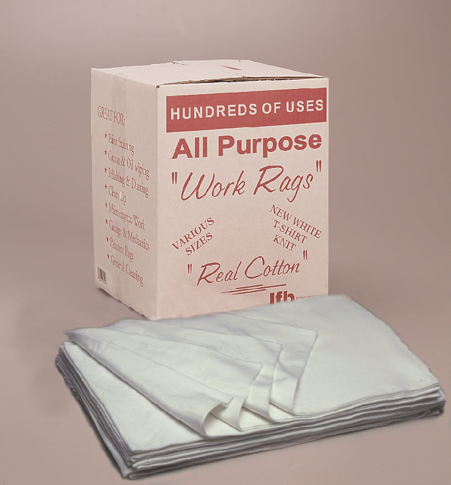 Image of SKILCRAFT® Work Rags, Cotton, White