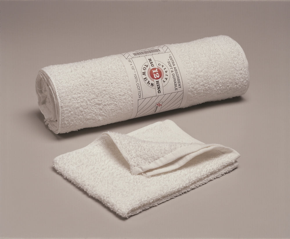 Image of SKILCRAFT® Terry Shop Towels, Machinery Wiping, White, 16" x 19"