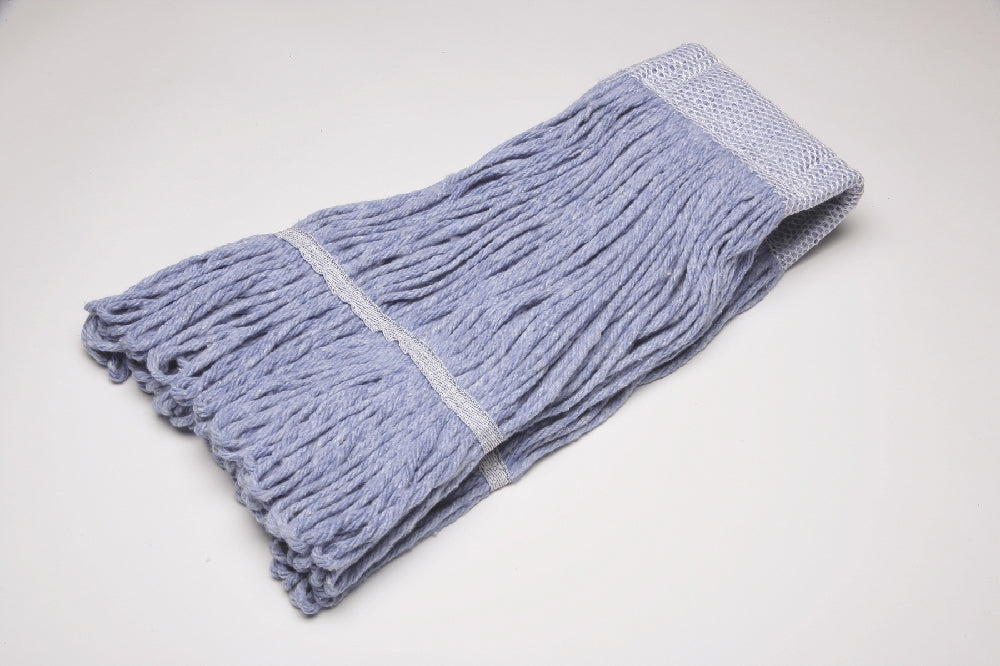 Image of SKILCRAFT® Inhibitor™ Inhibitor Anti-Microbial Looped-End Wet Mop Head, 16 oz, Blue, 1 Each
