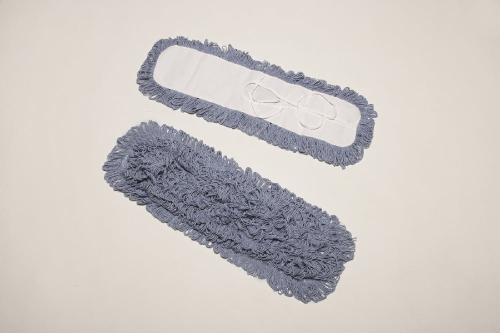 Image of SKILCRAFT® Inhibitor™ Inhibitor Anti-Microbial Dust Mop Head, Fits 5" x 24" Frame, Blue