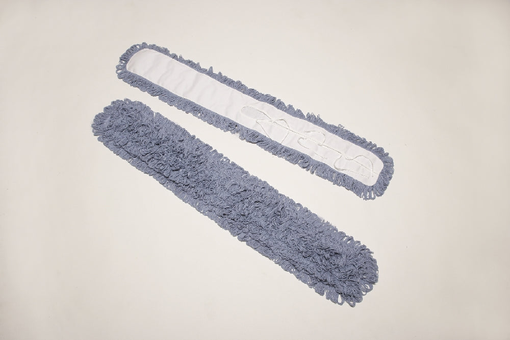 Image of SKILCRAFT® Inhibitor™ Inhibitor Anti-Microbial Dust Mop Head, Fits 5" x 48" Frame, Blue
