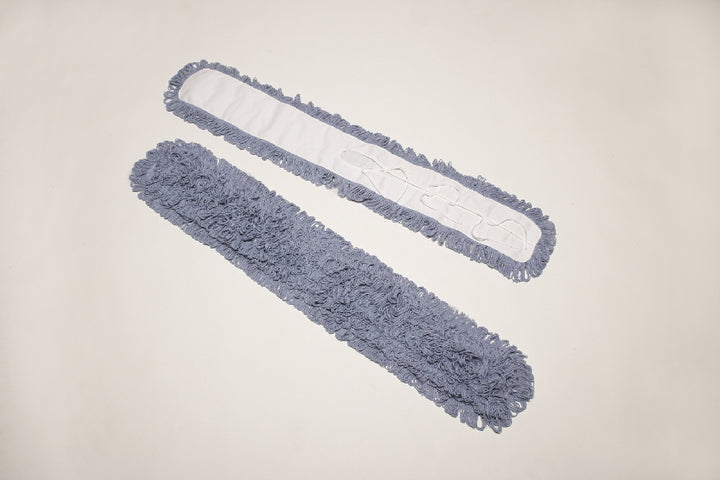 Image of SKILCRAFT® Inhibitor™ Inhibitor Anti-Microbial Dust Mop Head, Fits 5" x 48" Frame, Blue
