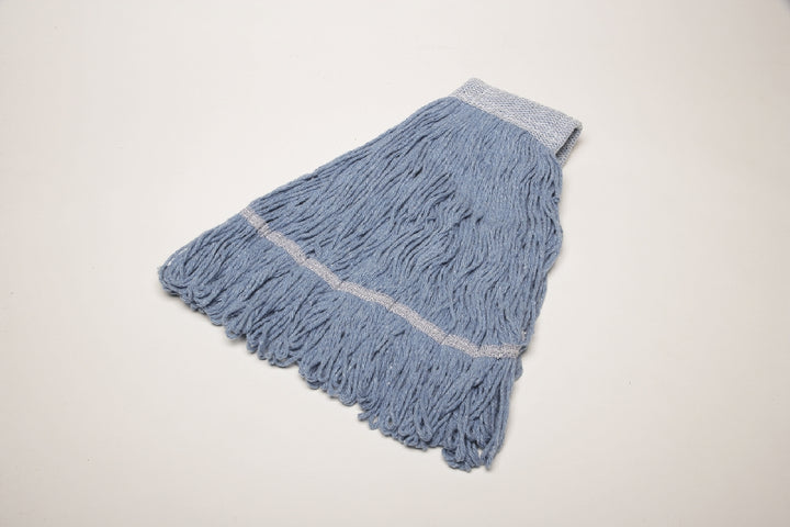 Image of SKILCRAFT® Inhibitor™ Inhibitor Anti-Microbial Looped-End Wet Mop Head, 20 oz, Blue, Box of 12