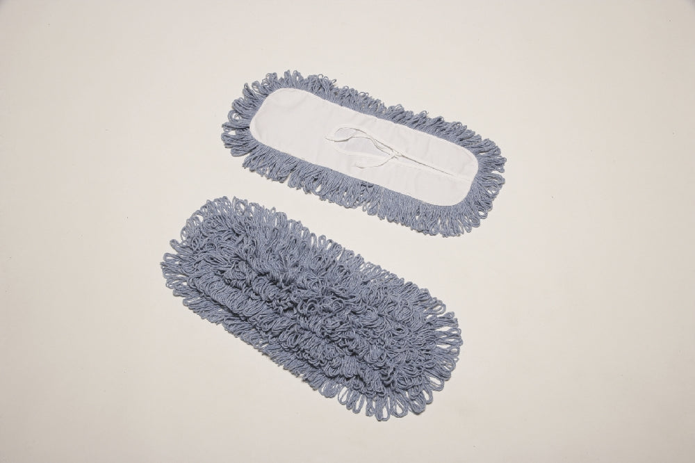 Image of SKILCRAFT® Inhibitor™ Inhibitor Anti-Microbial Dust Mop Head, Fits 5" x 18" Frame, Blue