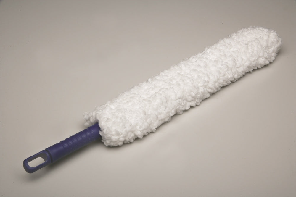 Image of SKILCRAFT® Utility Microfiber Duster, Complete Duster, Blue Handle, 17" x 3-1/2"