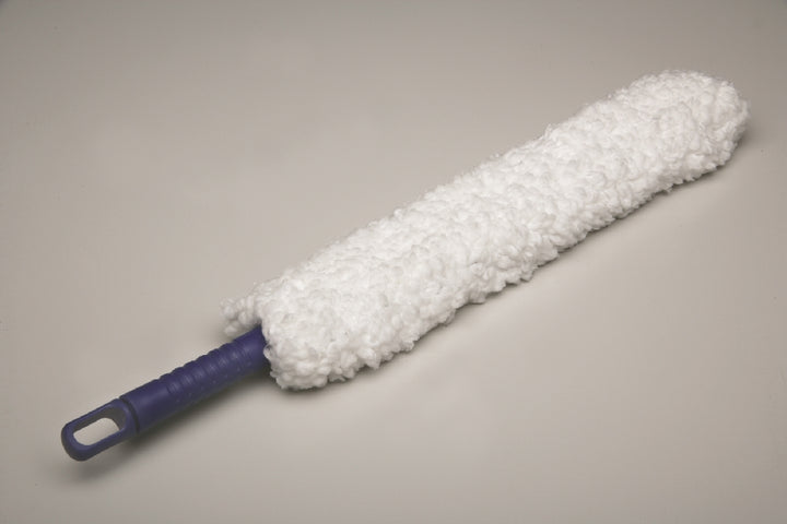 Image of SKILCRAFT® Utility Microfiber Duster, Complete Duster, Blue Handle, 17" x 3-1/2"