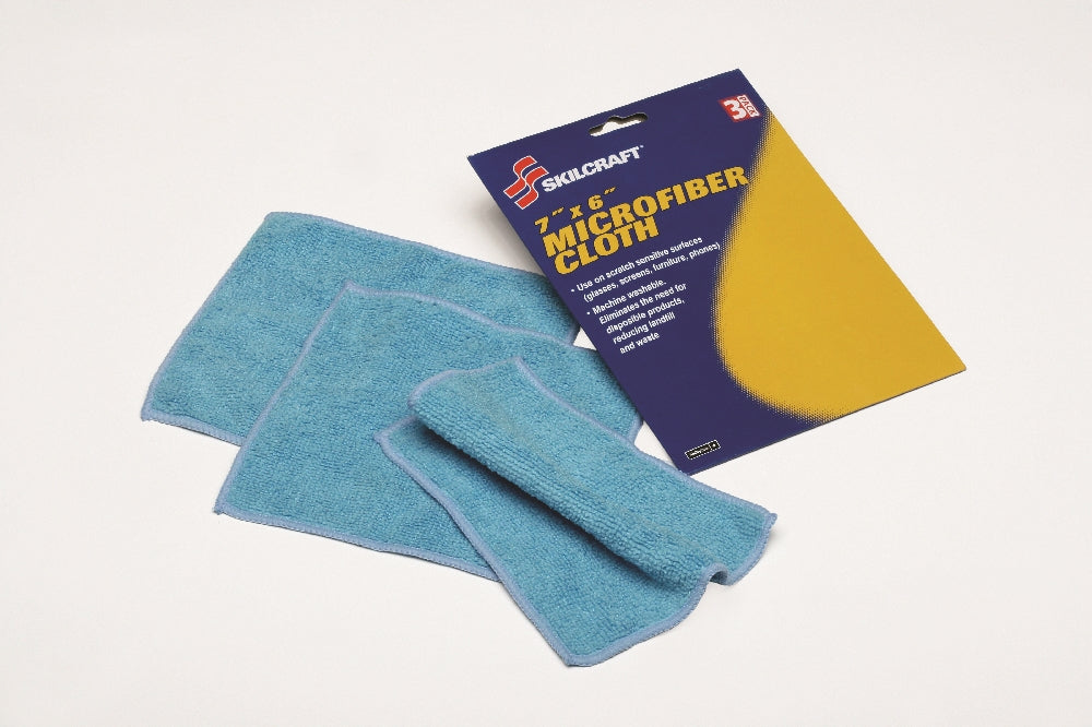 Image of SKILCRAFT® Microfiber Lens Cleaning Cloth, Blue