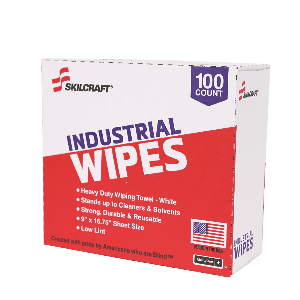 Image of SKILCRAFT® Industrial Wipes, White, 9" x 16.75", 500/Box, Pallet of 40 Boxes