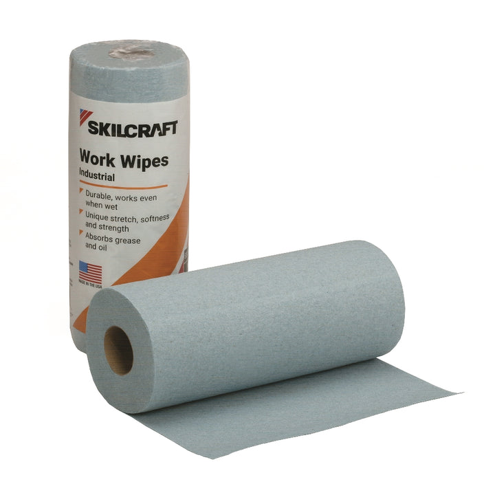 Image of SKILCRAFT® Industrial Work Wipes, 11" x 10-2/5", Box of 30 Rolls