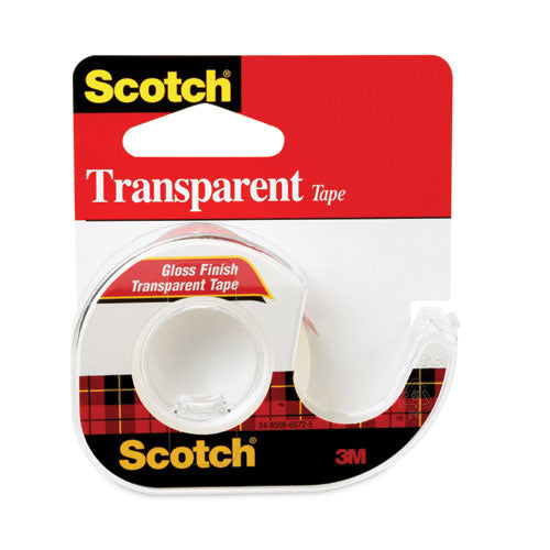 Image of Scotch® 144 Transparent Tape In Handheld Dispenser, 1" Core, 0.5" X 37.5 Ft, Transparent