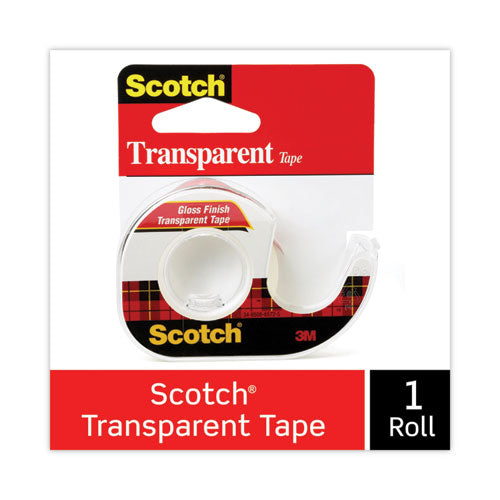 Image of Scotch® 144 Transparent Tape In Handheld Dispenser, 1" Core, 0.5" X 37.5 Ft, Transparent