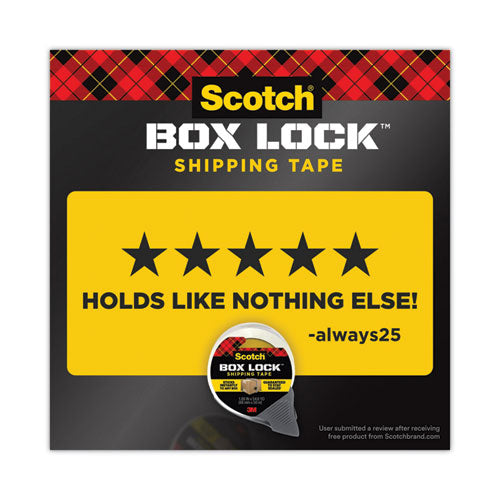 Image of Scotch® 195 Box Lock Shipping Packaging Tape With Dispenser, 1.5" Core, 1.88" X 22.2 Yds, Clear
