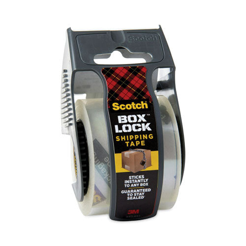 Image of Scotch® 195 Box Lock Shipping Packaging Tape With Dispenser, 1.5" Core, 1.88" X 22.2 Yds, Clear
