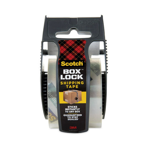 Image of Scotch® 195 Box Lock Shipping Packaging Tape With Dispenser, 1.5" Core, 1.88" X 22.2 Yds, Clear