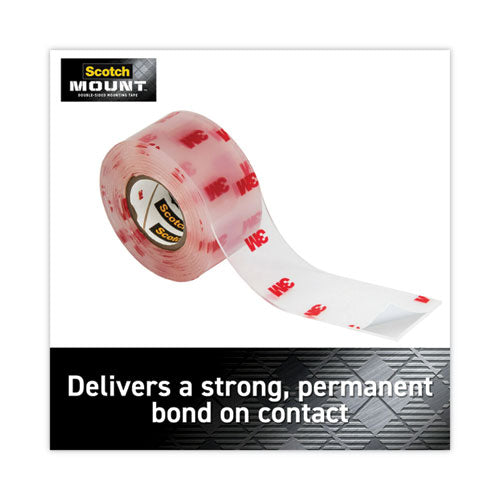 Image of Scotch® 410H Permanent Clear Mounting Tape, Holds Up to 15 lb, 1" x 60", Clear
