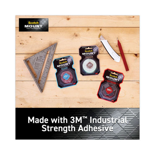 Image of Scotch® 410H Permanent Clear Mounting Tape, Holds Up to 15 lb, 1" x 60", Clear